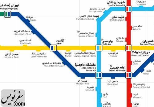 ایستگاه دانشگاه امام در نقشه قبلی مترو